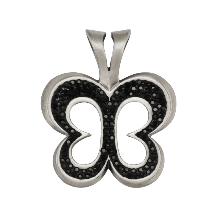 Bico吊墜，女士吊墜 鏤空蝴蝶展翅；美好的生活與愛情 不含鍊子（2089黑色）