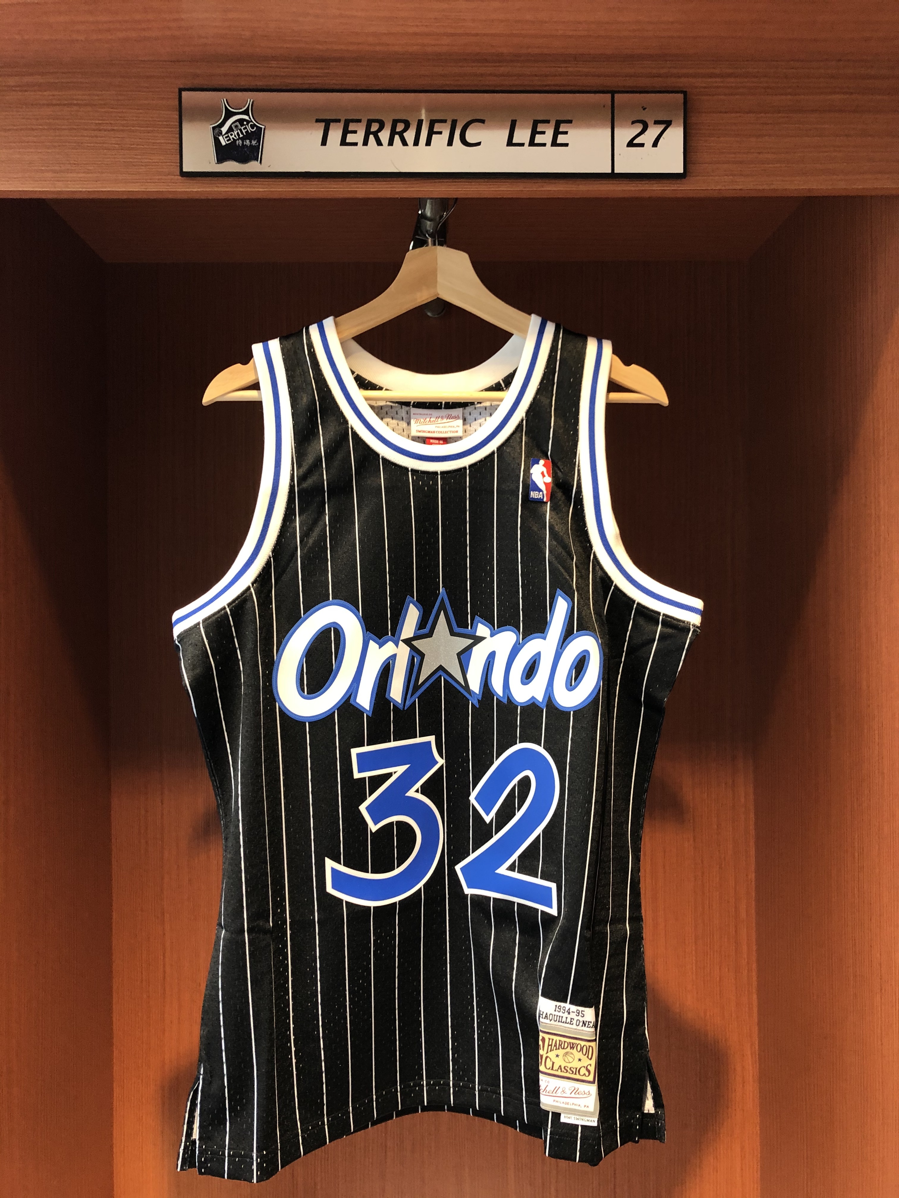 NBA球衣 Shaquille Oneal 奧蘭多魔術 黑條紋 94-95 M&N Swingman G2 球迷版 熱轉印 全新