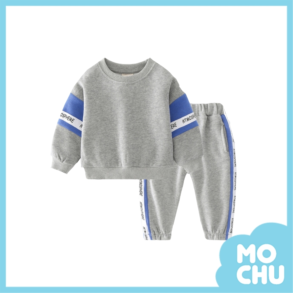 拼色區塊字母休閒套裝(兩色)