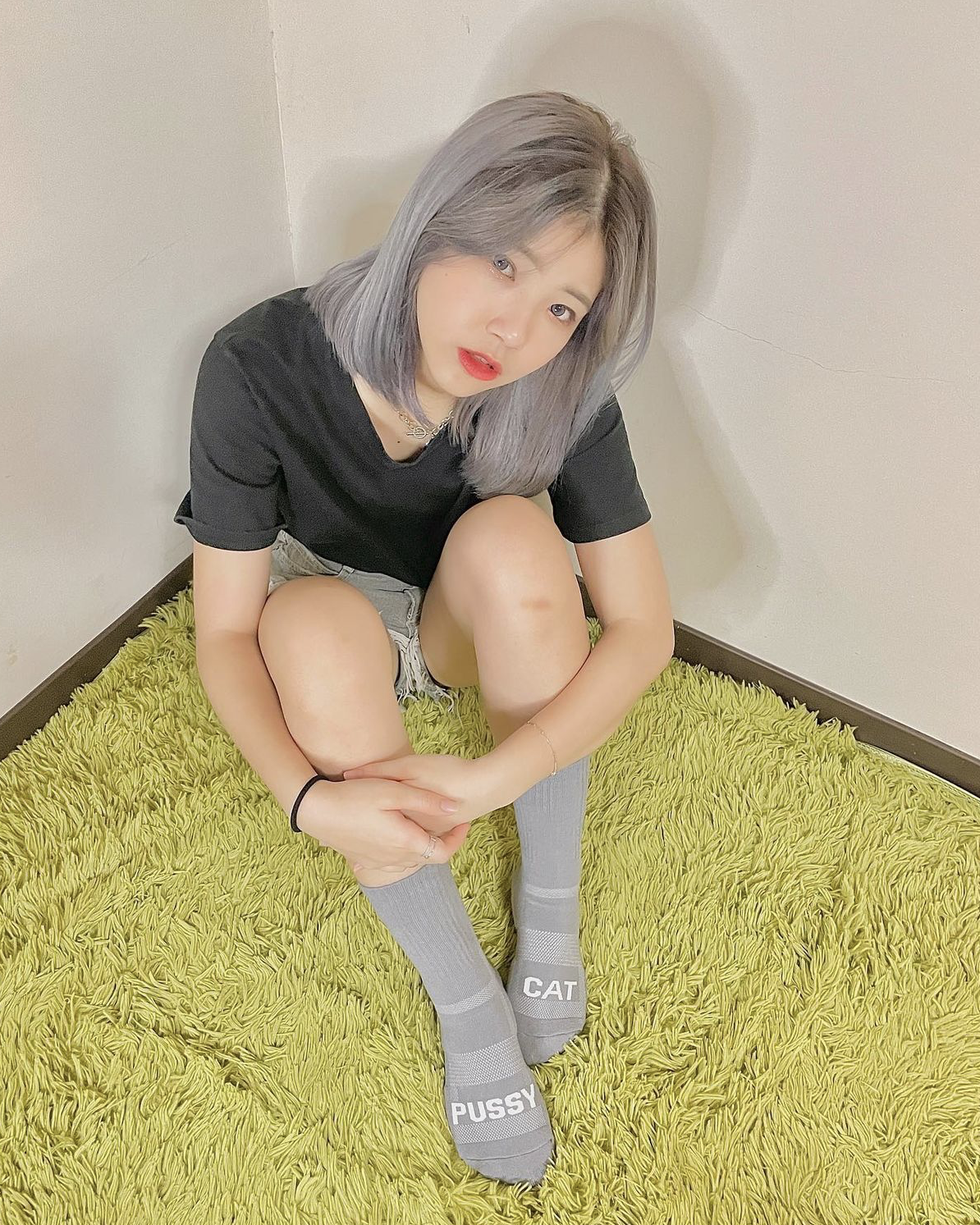 標語髒話素色長襪_灰色_BF200011