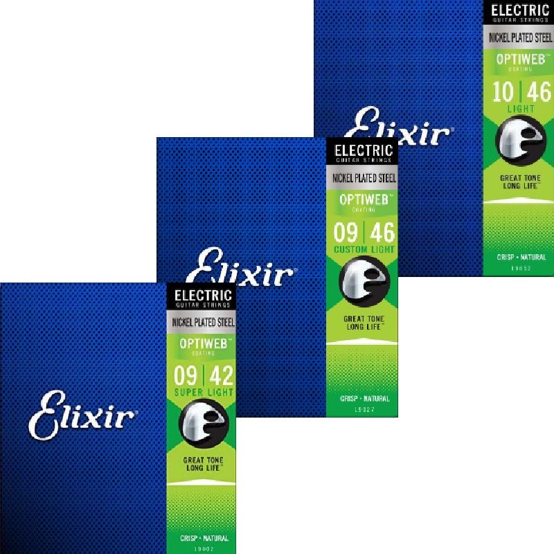 Elixir Elixir Optiweb 系列 電吉他弦 鍍鎳 覆極薄膜 — 三峽吉他 / Bass｜YA! 玩音樂