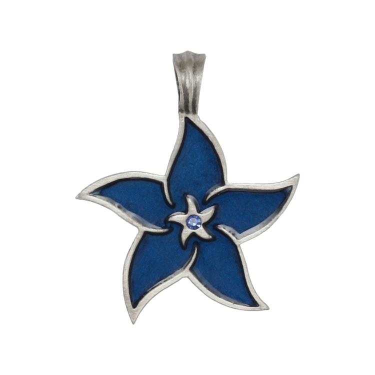 Bico吊墜，女士吊墜 芙蓉花造型；無憂無慮的青春 不含鍊子（2093藍色）