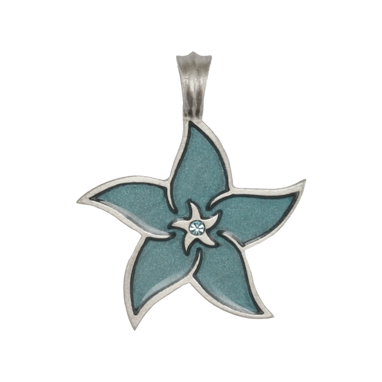 Bico吊墜，女士吊墜 芙蓉花造型；無憂無慮的青春 不含鍊子（2093淺藍）