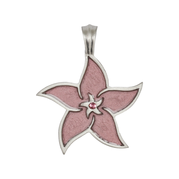 Bico吊墜，女士吊墜 芙蓉花造型；無憂無慮的青春 不含鍊子（2093粉紅）