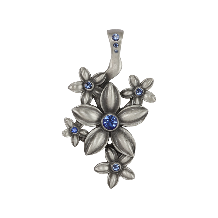 Bico吊墜，女士吊墜 盛開的花卉；春意盎然的戀愛時刻 不含鍊子（2094藍色）