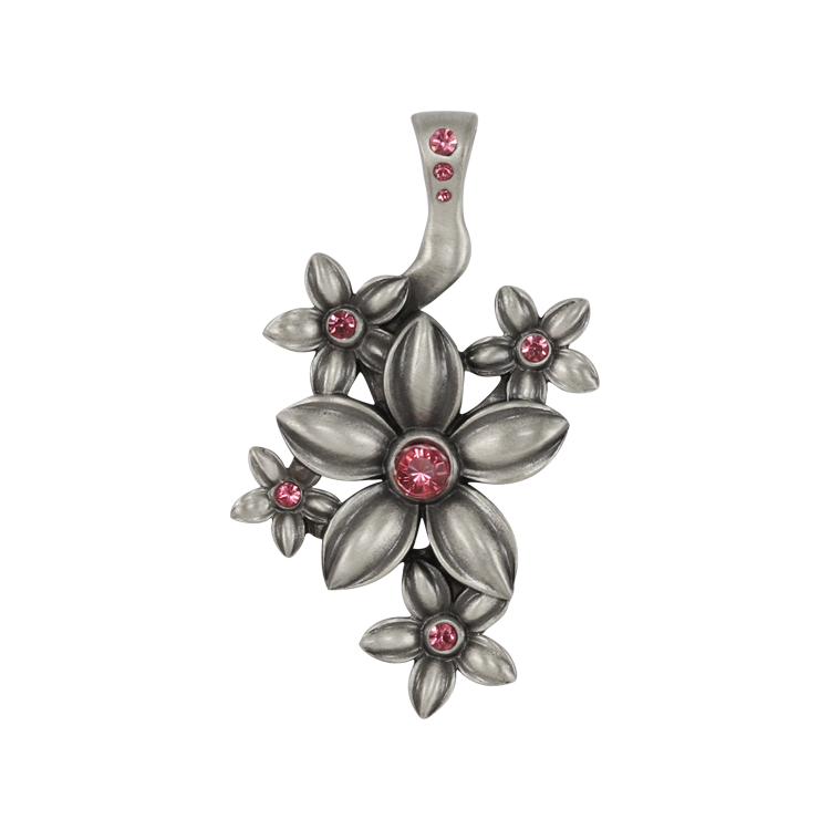 Bico吊墜，女士吊墜 盛開的花卉；春意盎然的戀愛時刻 不含鍊子（2094粉紅）