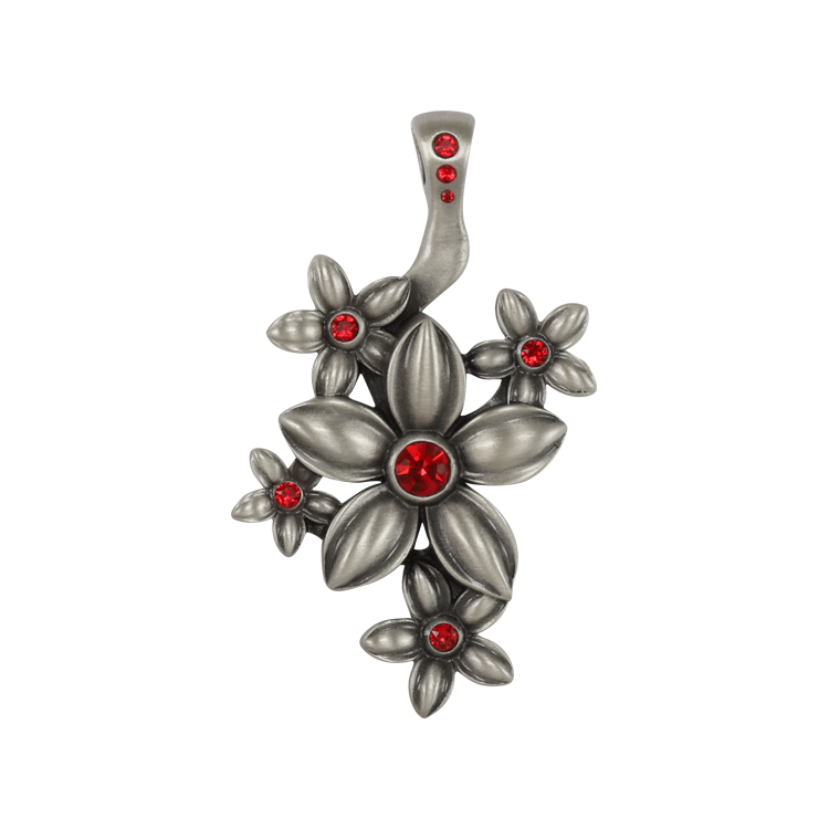 Bico吊墜，女士吊墜 盛開的花卉；春意盎然的戀愛時刻 不含鍊子（2094紅色）