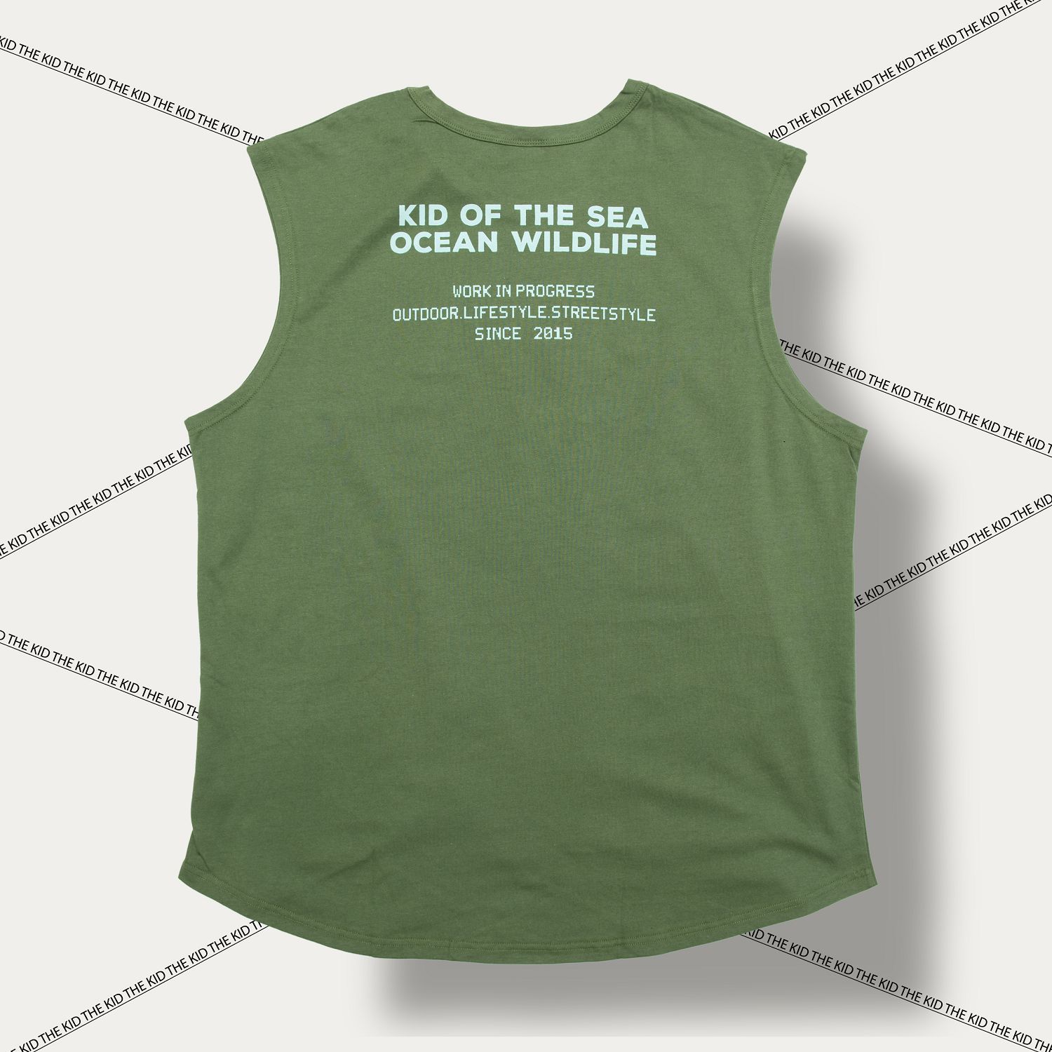 KID ® 野SEA寬版背心 軍綠