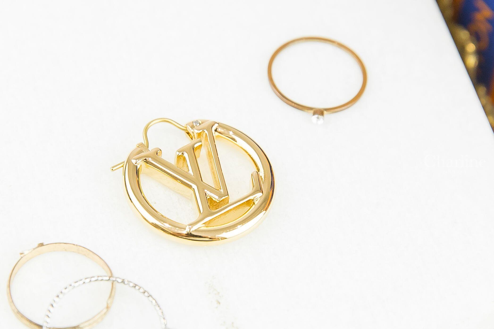 Louis Vuitton Louise Earrings 金色LV Logo 圓圈耳環