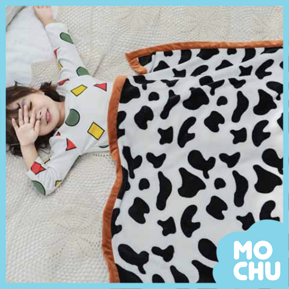 奶牛紋法蘭絨毛毯