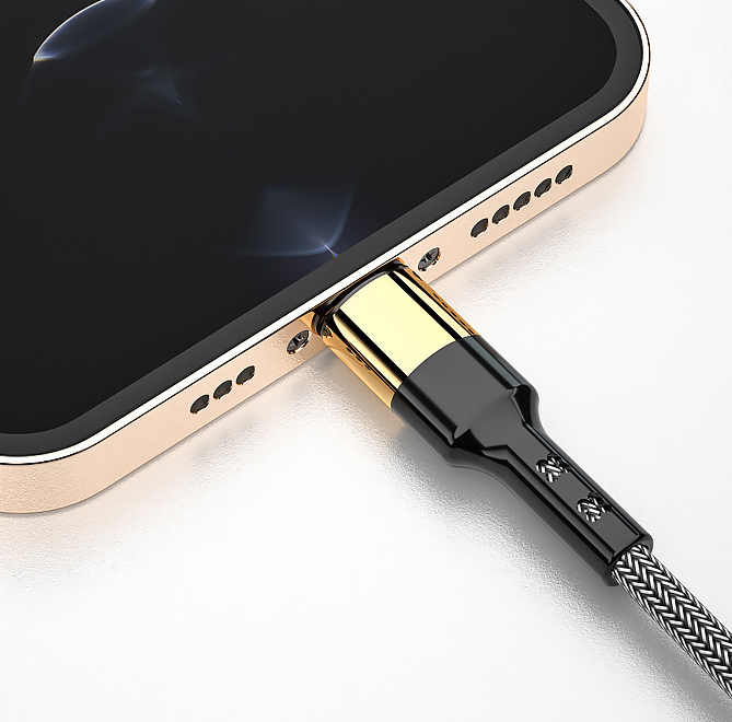 【20W鍍金編織PD快充傳輸線】 20W快充效能，C轉lightning/C轉C 2種接口可選