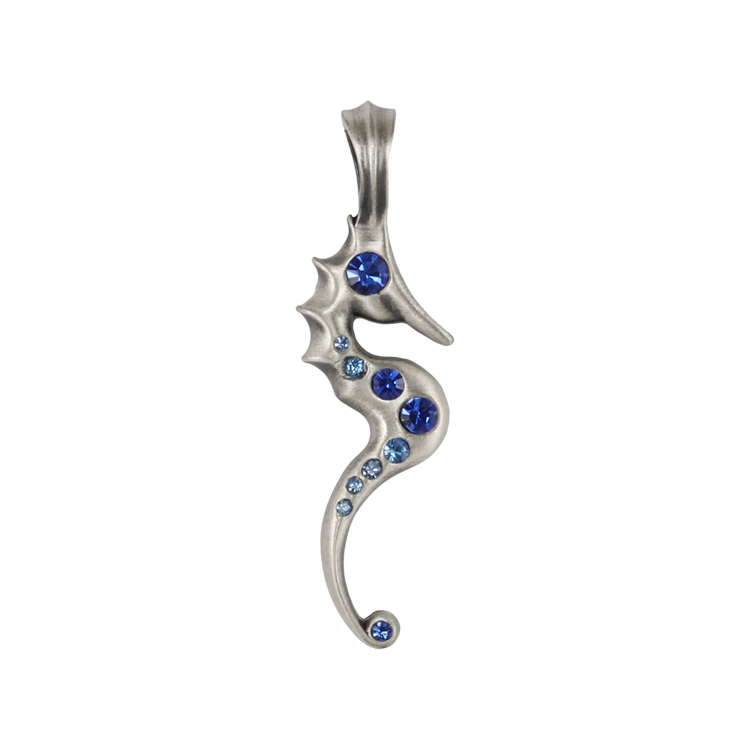 Bico吊墜，女士吊墜 悠游自在的海馬； 熱情的海洋幸運星 不含鍊子（2100藍色）