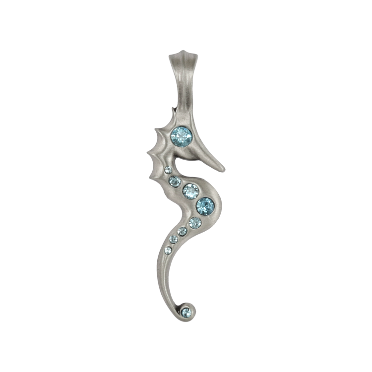 Bico吊墜，女士吊墜 悠游自在的海馬； 熱情的海洋幸運星 不含鍊子（2100淺藍）
