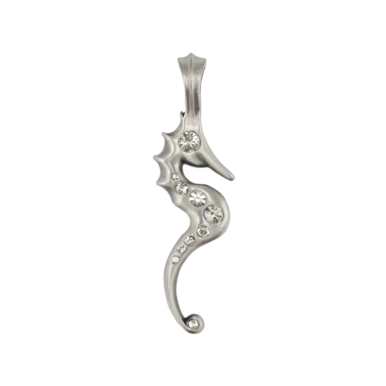 Bico吊墜，女士吊墜 悠游自在的海馬； 熱情的海洋幸運星 不含鍊子（2100白色）