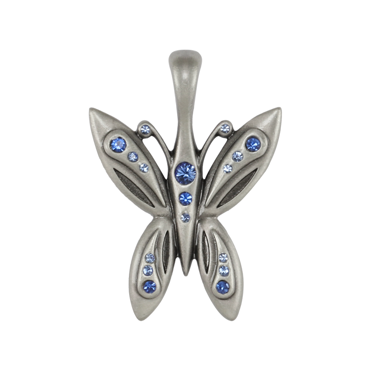 Bico吊墜，女士吊墜 水晶蝴蝶造型；捉摸不定的精靈 不含鍊子（2101藍色）