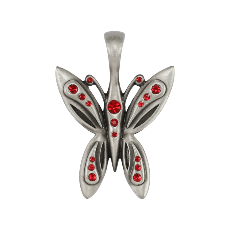 Bico吊墜，女士吊墜 水晶蝴蝶造型；捉摸不定的精靈 不含鍊子（2101紅色）