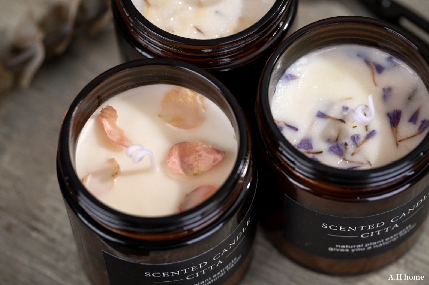 【ＡＨ013】SCENTED茶棕花瓣 天然大豆蠟/香氛蠟燭