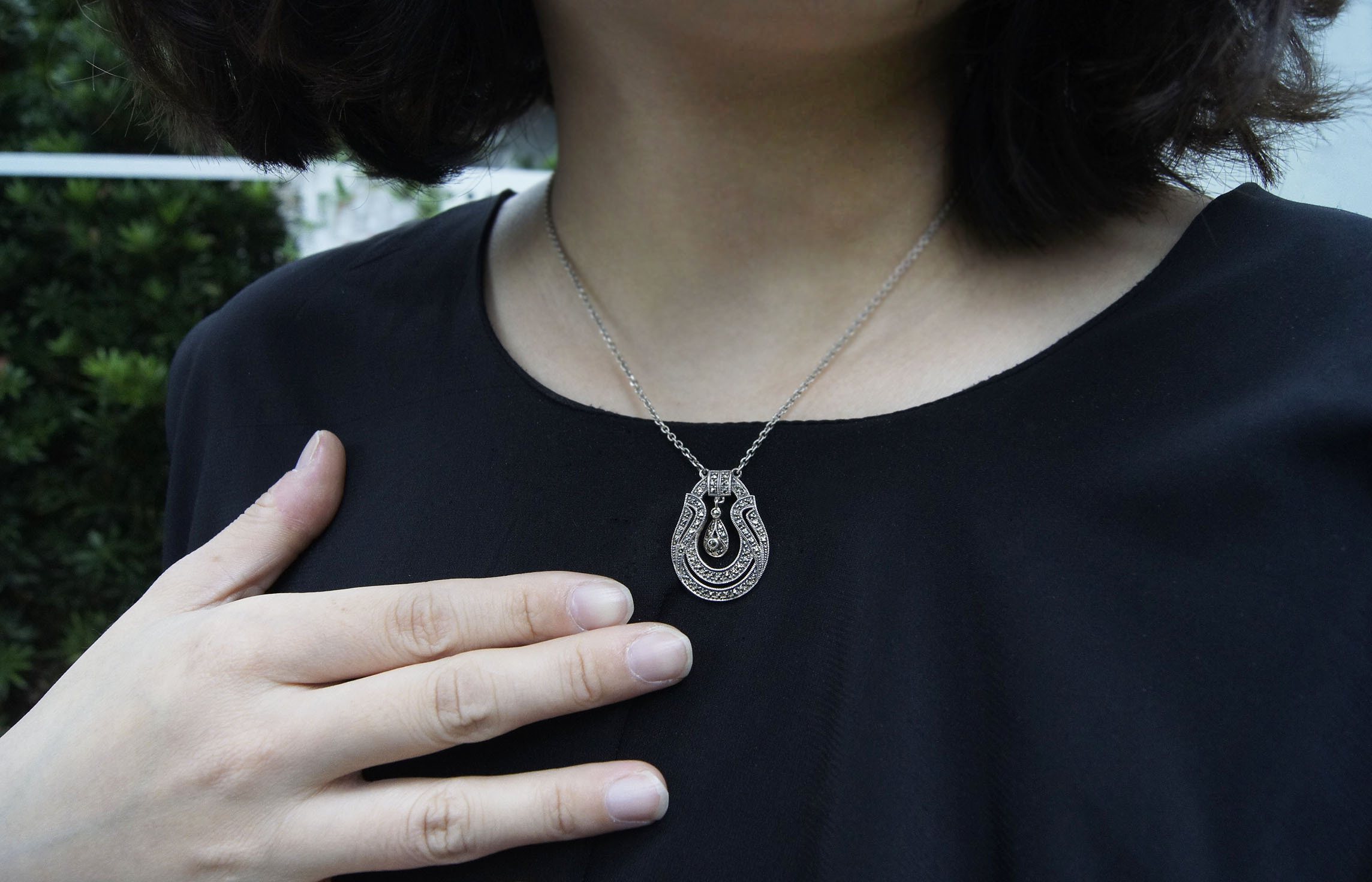 馬克賽石水滴垂墜項鍊