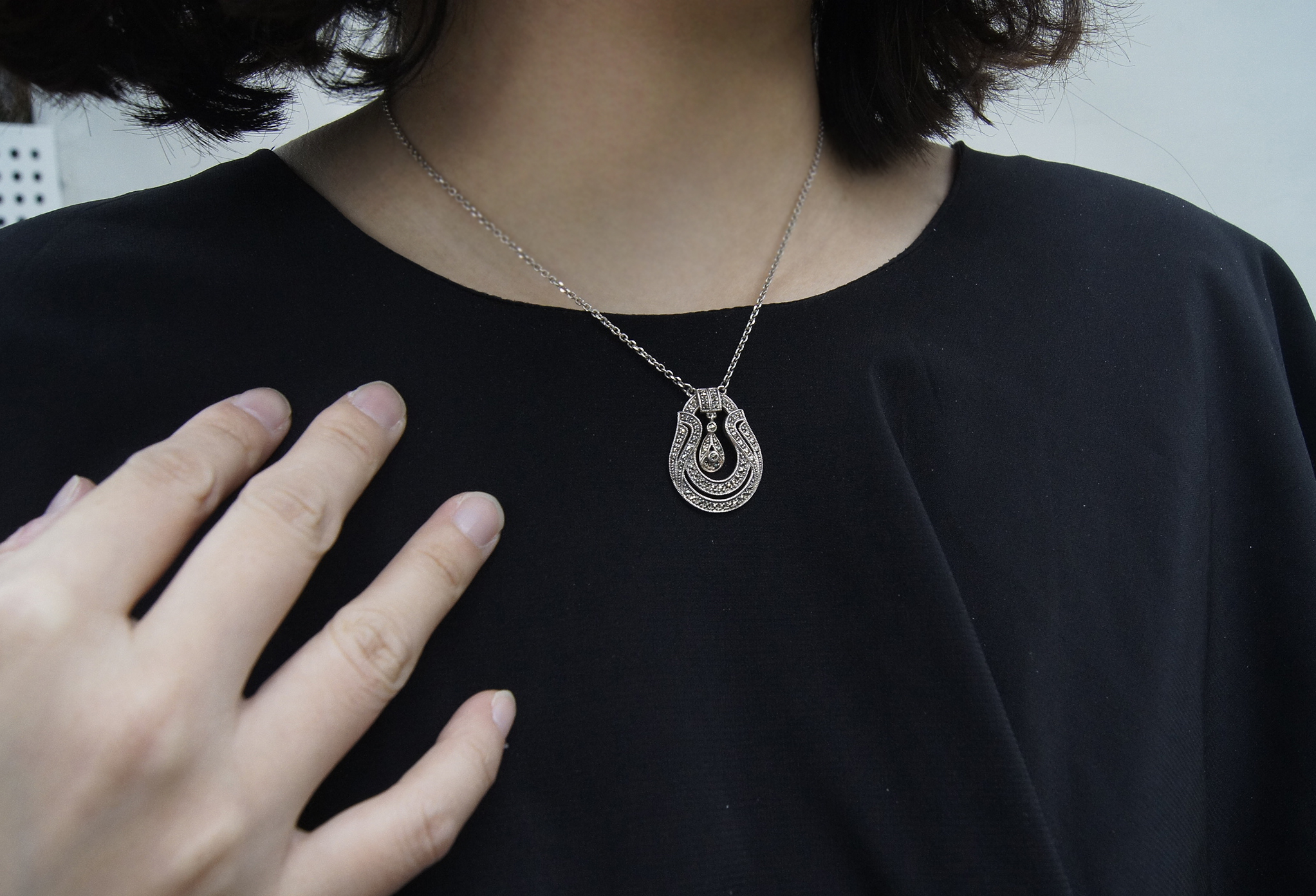 馬克賽石水滴垂墜項鍊