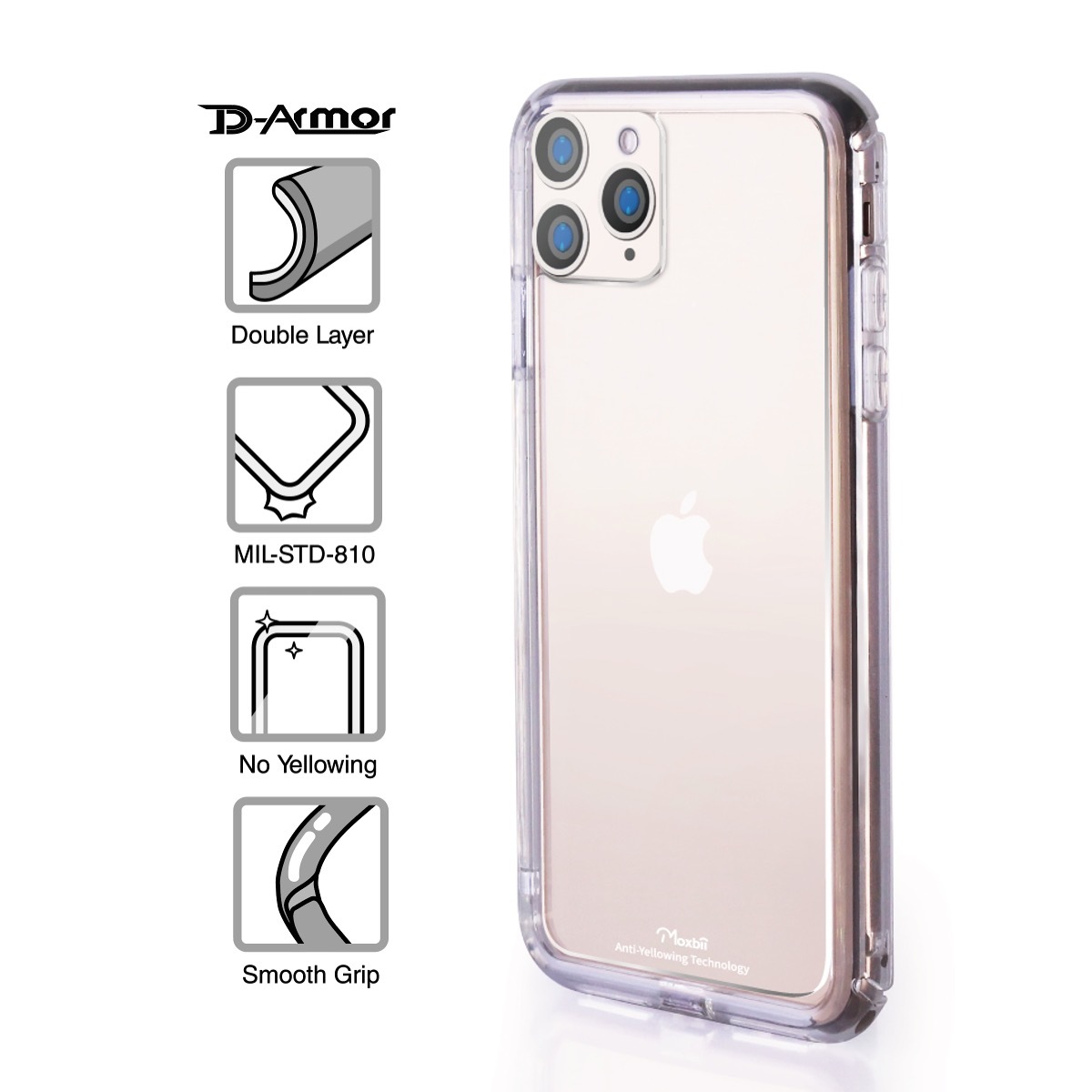 Moxbii iPhone 11 Pro Max D Armor 不變黃軍事防撞殼（香港行貨）