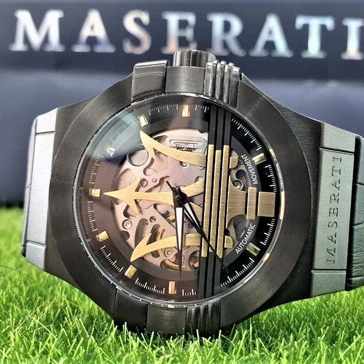 【Maserati瑪莎拉蒂】 經典鏤空大三叉機械錶 R8821108036 (42mm) 現代鐘錶