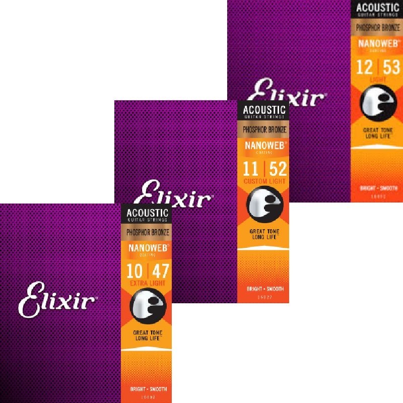 Elixir Elixir Nanoweb 系列 民謠吉他弦 磷青銅 覆膜