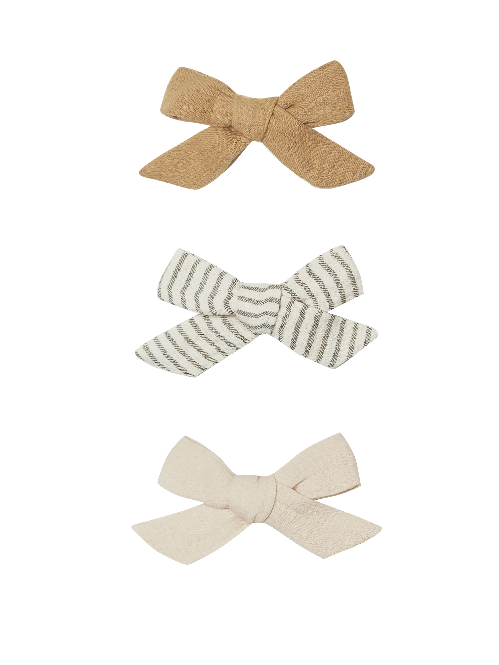 QUINCY MAE - Bow with Clip Set of 3（Honey / Basil / Natural）