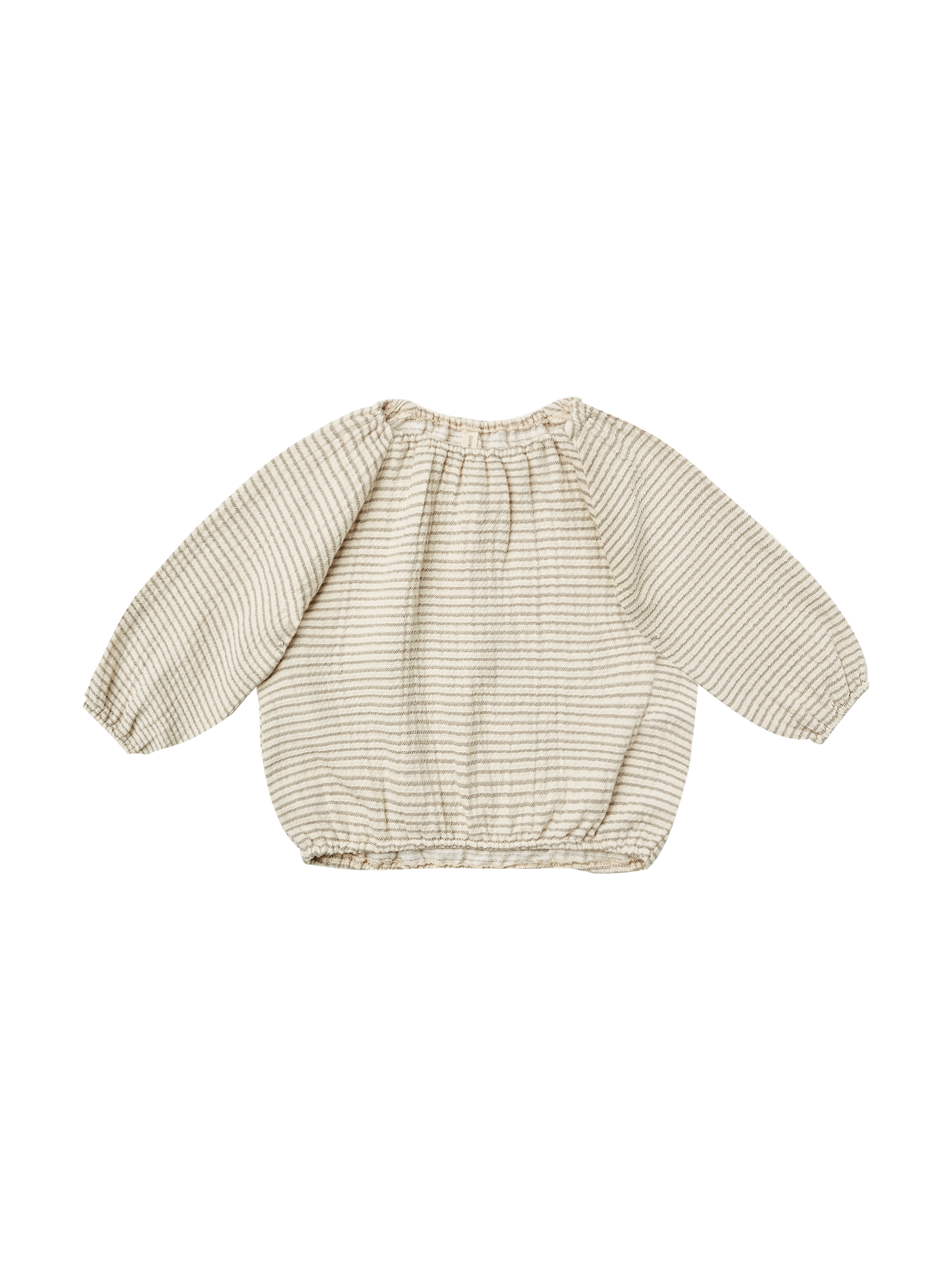 QUINCY MAE - Cinch Longsleeve Tee（Basil Stripe）