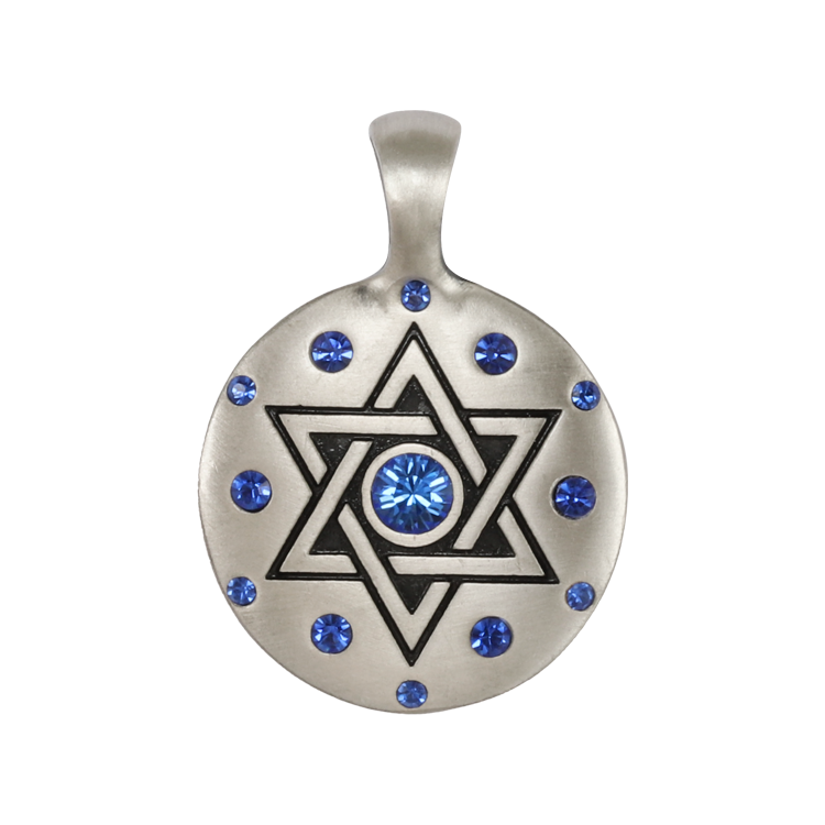 Bico吊墜，女士吊墜 六芒星圖騰；鋼鐵般的意志和忠誠 不含鍊子（2128藍色）