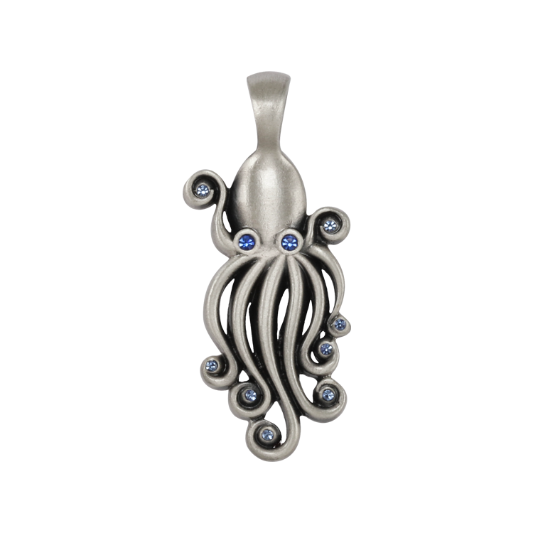Bico吊墜，女士吊墜 舞動章魚造型；充滿智慧的生命力 不含鍊子（2129藍色）