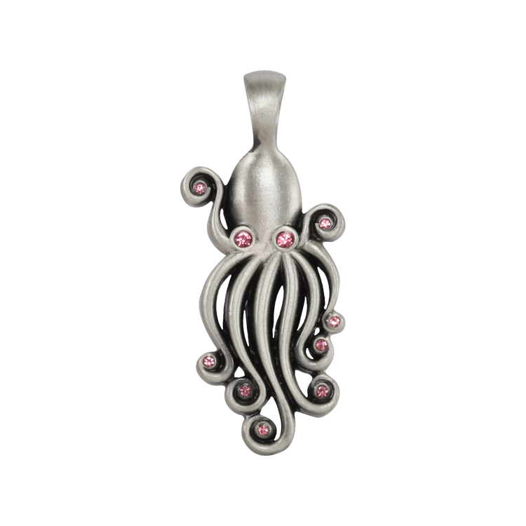 Bico吊墜，女士吊墜 舞動章魚造型；充滿智慧的生命力 不含鍊子（2129粉紅）