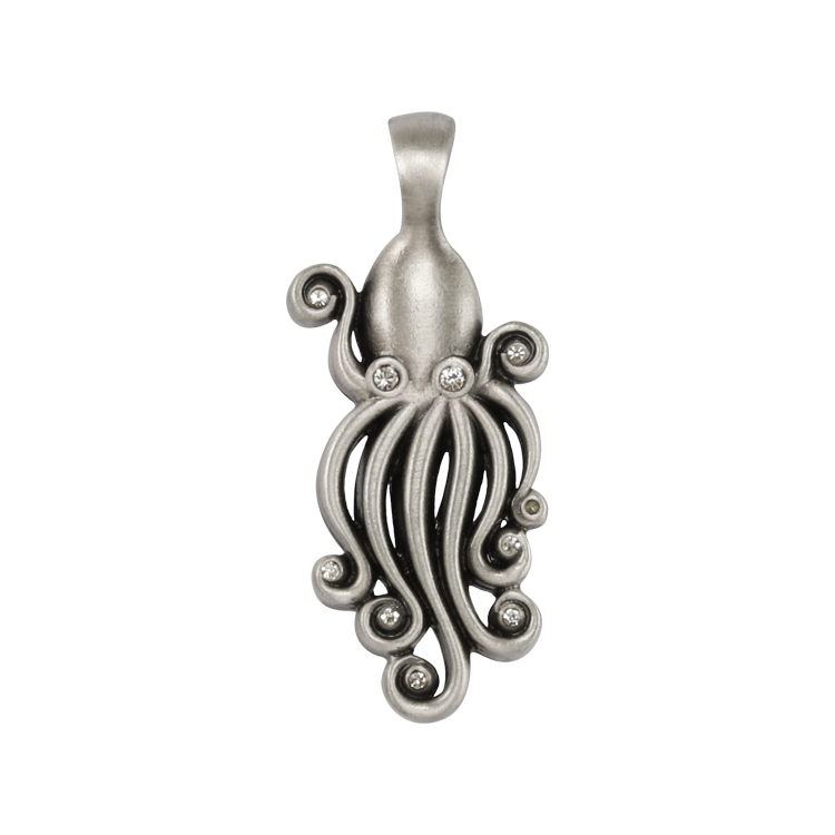 Bico吊墜，女士吊墜 舞動章魚造型；充滿智慧的生命力 不含鍊子（2129白色）