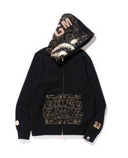 -(B4c04)-A BATHING APE 23rd ANNIVERSARY SHARK JACKET  鯊魚外套 黑金 23週年限定款