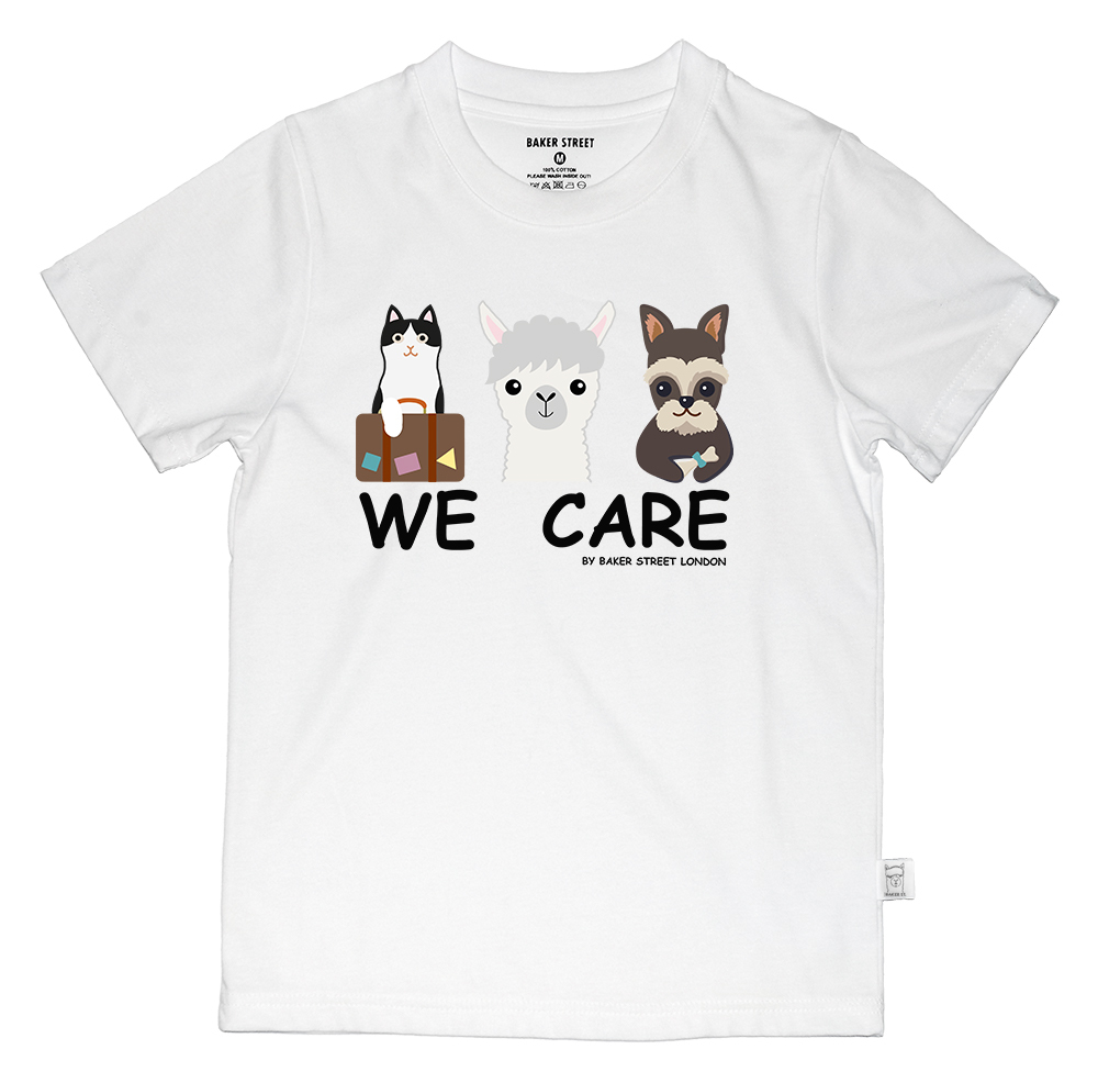We Care 駝駝守護貓狗 童裝短T