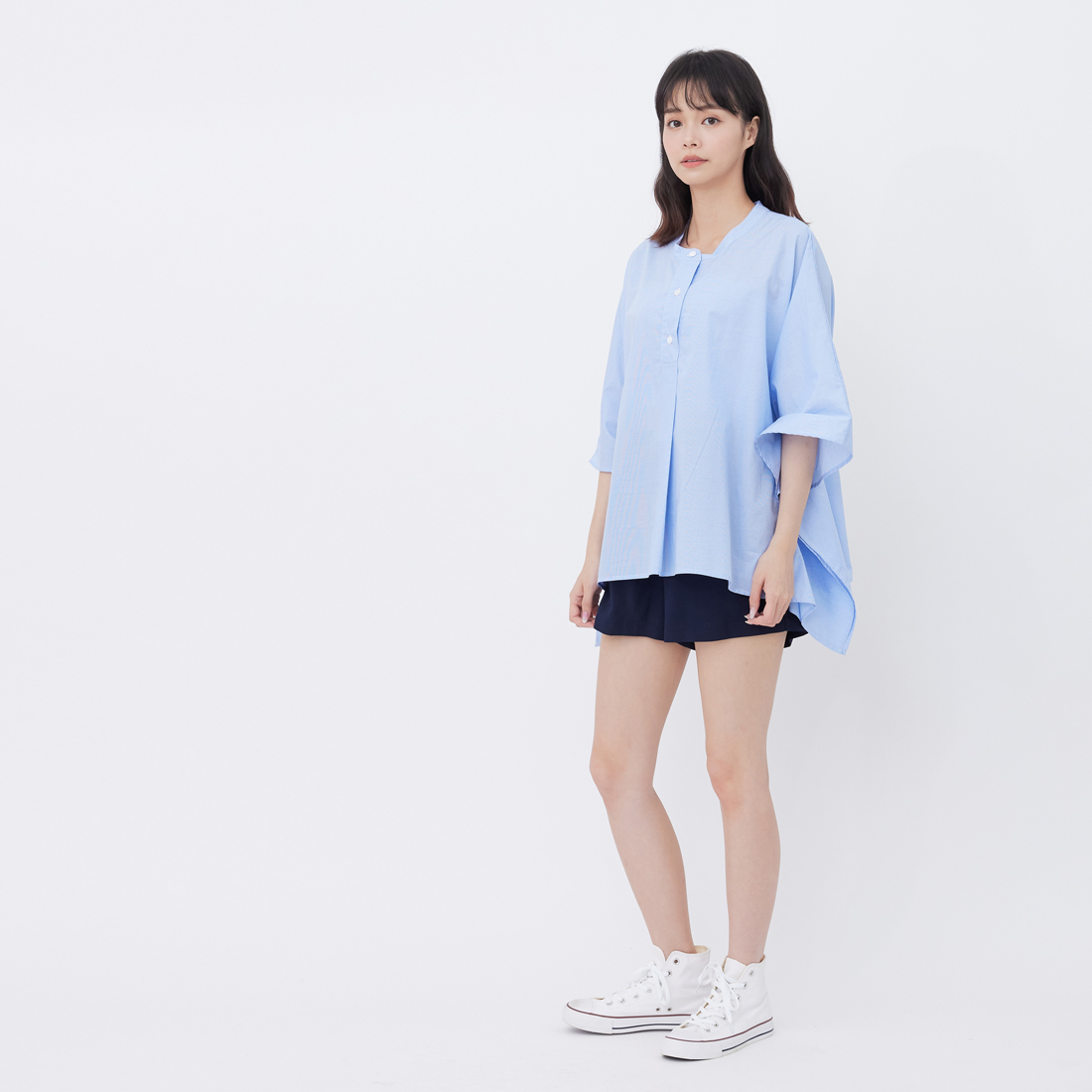 Collin光澤輕柔口袋鬆緊短褲