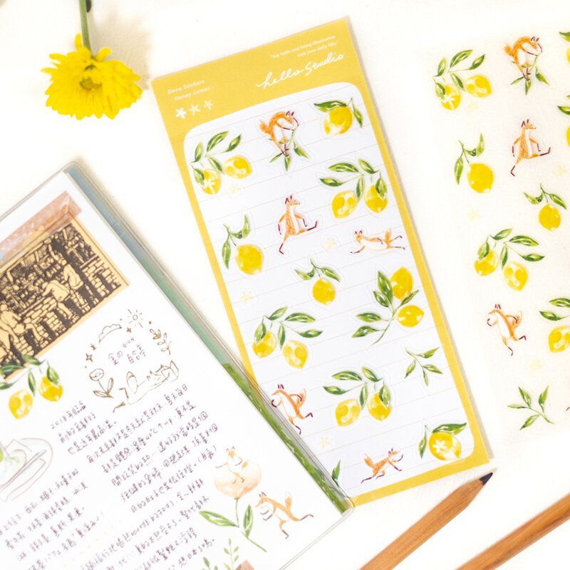 Reiko 蜂蜜檸檬 透明割型貼紙｜Hello Studio 你好工作室