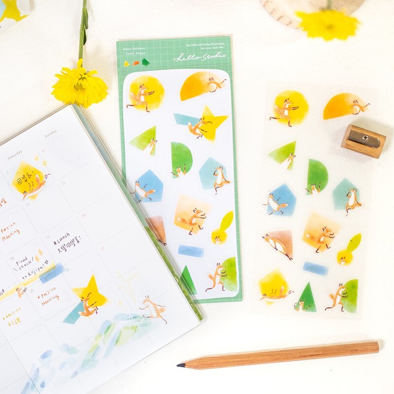 Reiko  繽紛色塊 透明割型貼紙｜Hello Studio 你好工作室