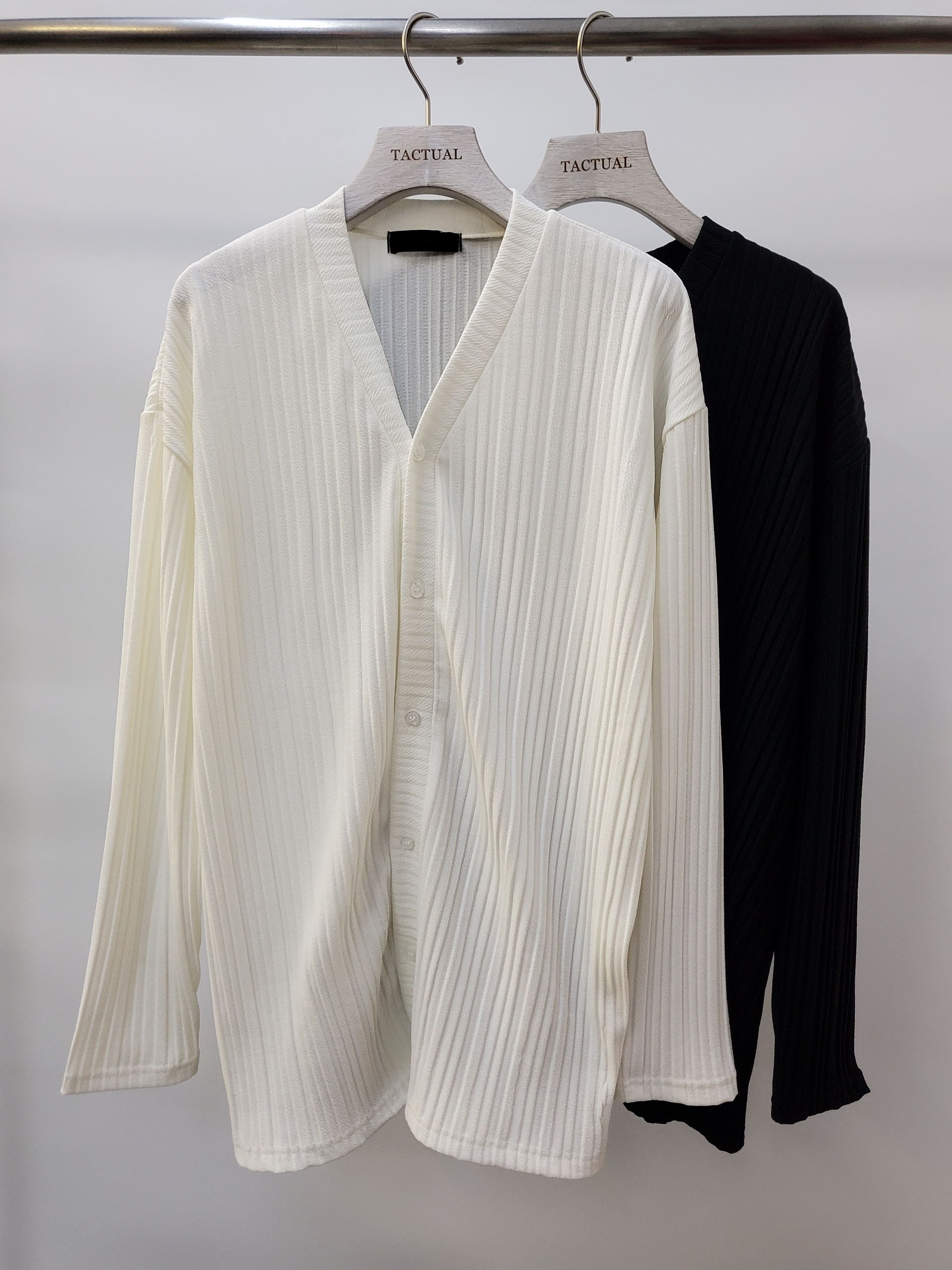 垂墜暗直紋開胸外套 JK1703