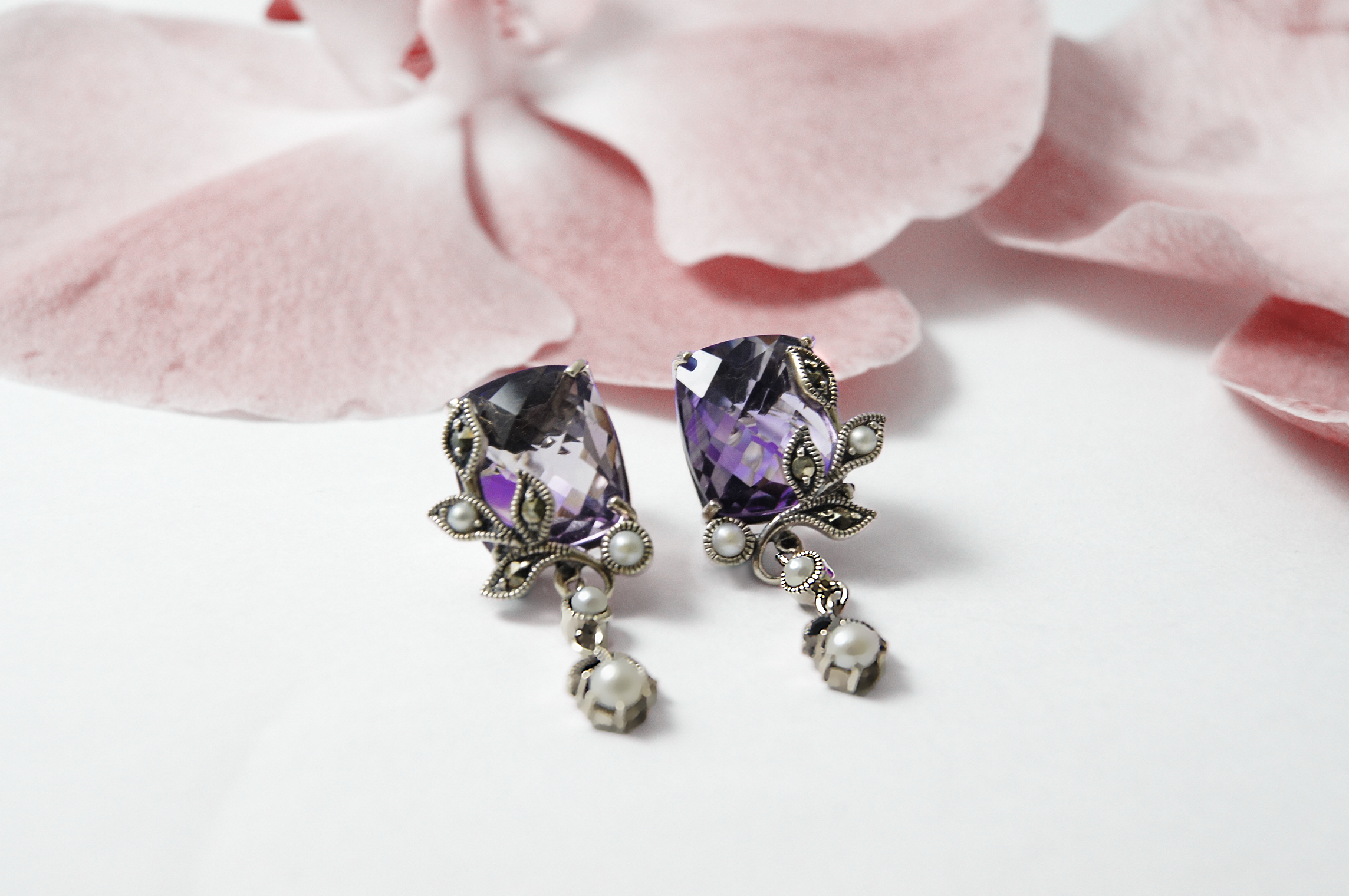 紫水晶典雅耳環（OP1519）