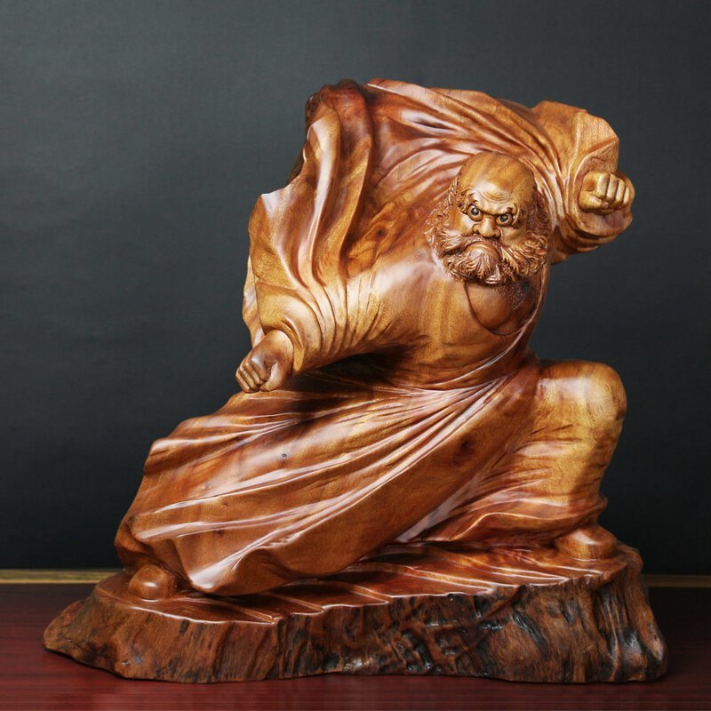 達摩木雕作品(牛樟木) - 胡權大師作品(58*53*31 cm) B10-001