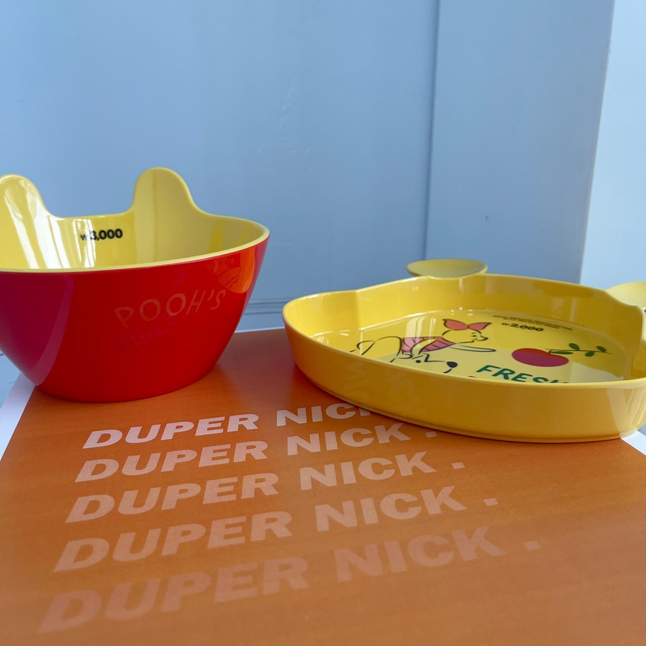 預購 韓國 小熊維尼 平底 盤子 維尼 / 維尼&小豬