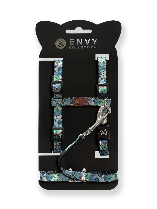 貓胸背帶 -馬賽克風暴胸背帶