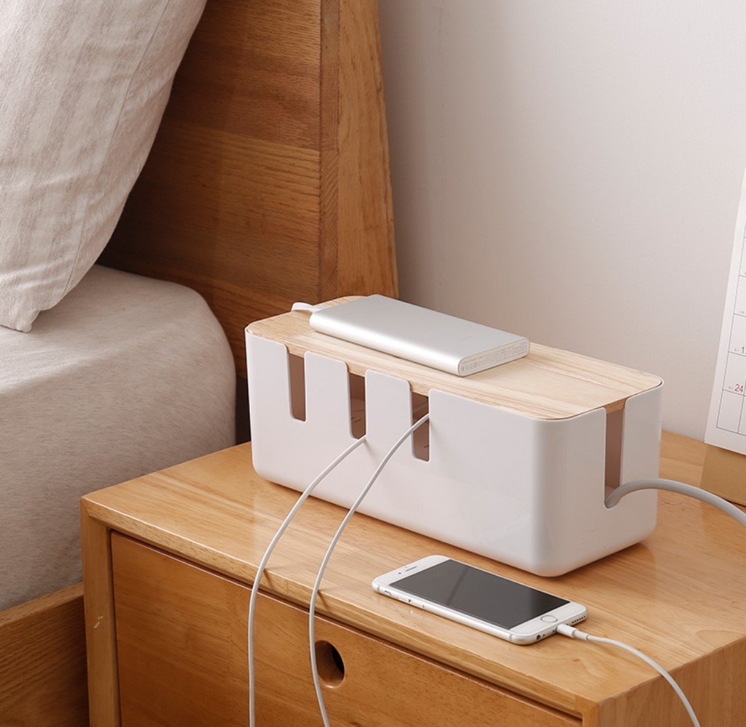 日式簡約風電源線收納盒