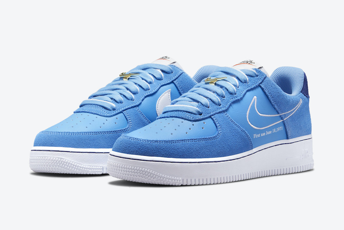 Nike Air Force 1 Low First Use in University Blue 大學藍金