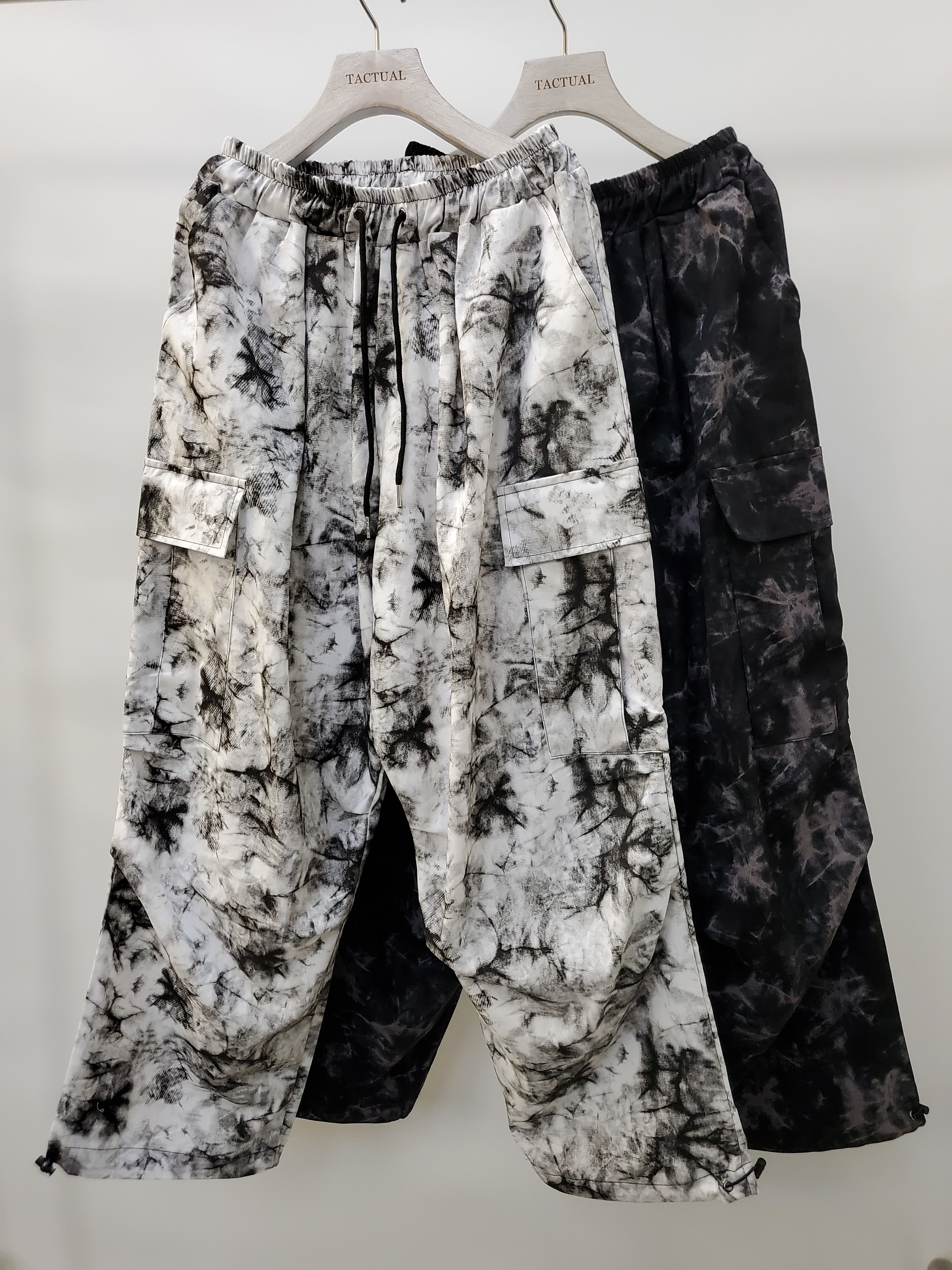 紮染工裝鬆身褲 P1162