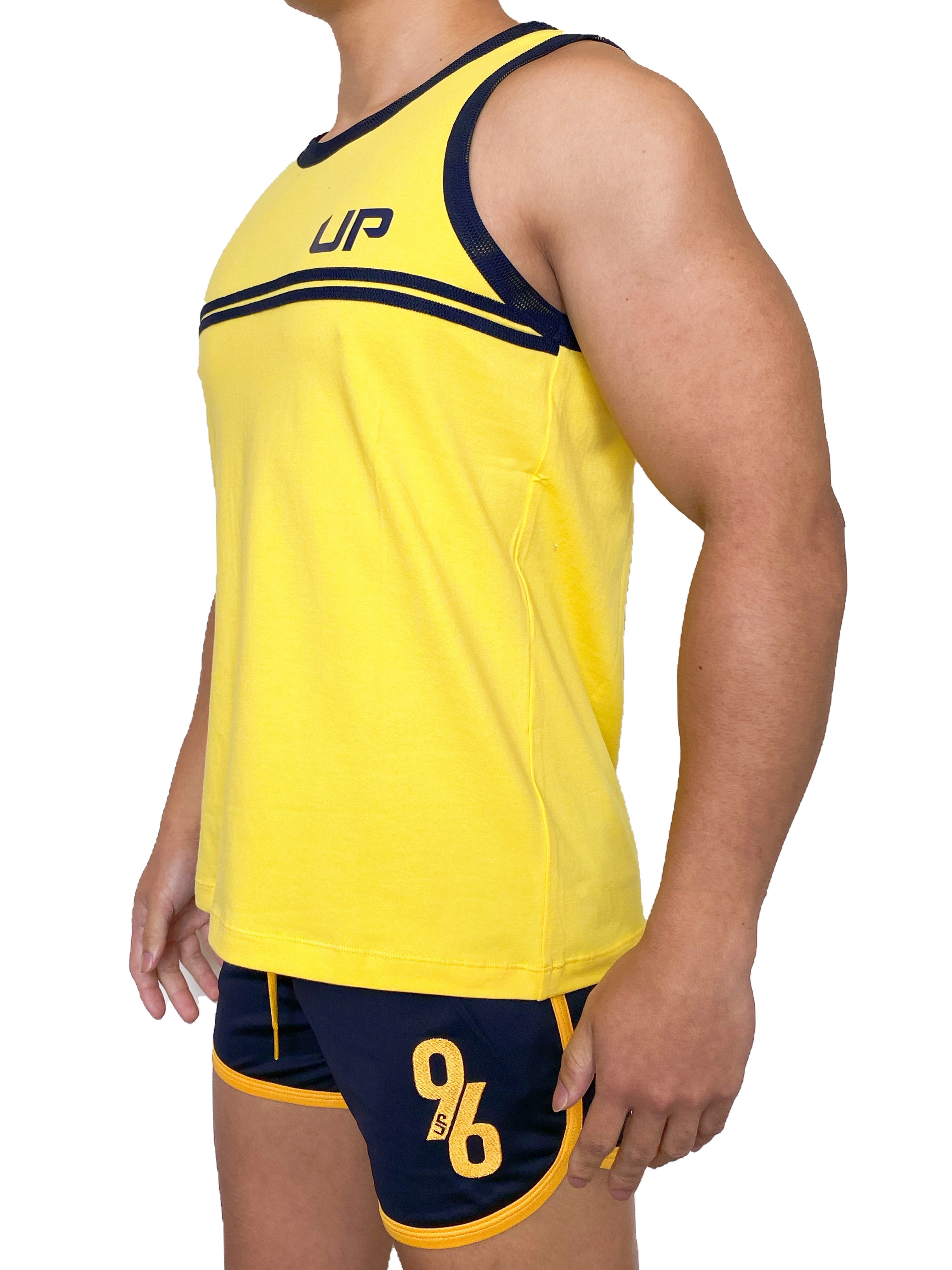 Army Tank 運動棉背心 蜜黃色/海軍藍