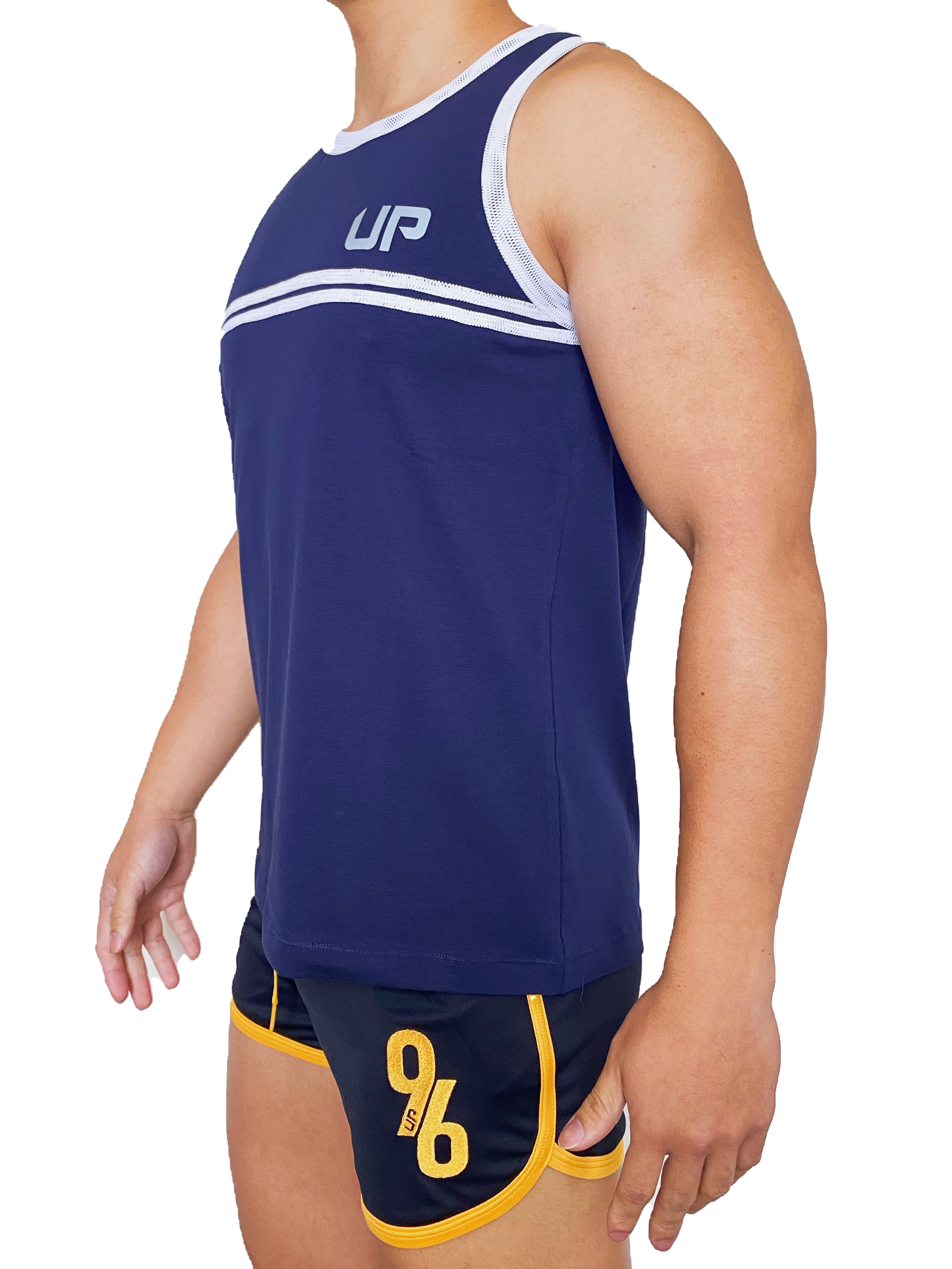 Army Tank 運動棉背心 海軍藍/白