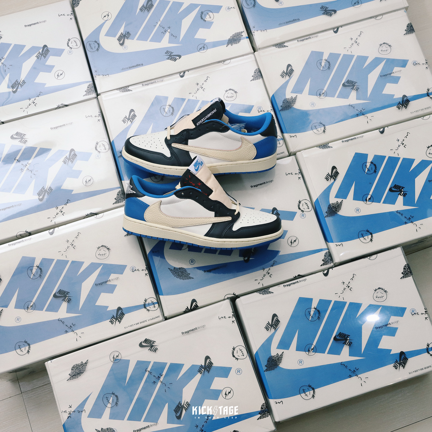 <連線代購商品>TRAVIS SCOTT x FRAGMENT x AIR JORDAN 1 LOW 白藍 倒勾 閃電AJ1【DM7866-140】AJ1TS