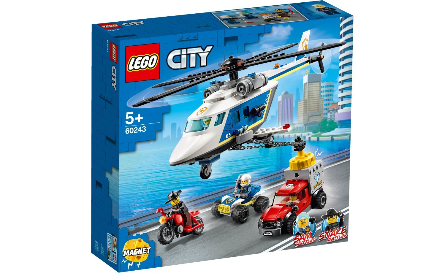 [飛米樂高積木磚賣店] LEGO 60243 City 警察直升機追擊戰