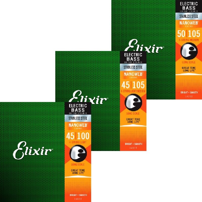 Elixir Elixir Nanoweb 系列 電貝斯弦 不鏽鋼 覆膜 — 三峽吉他 / Bass｜YA! 玩音樂